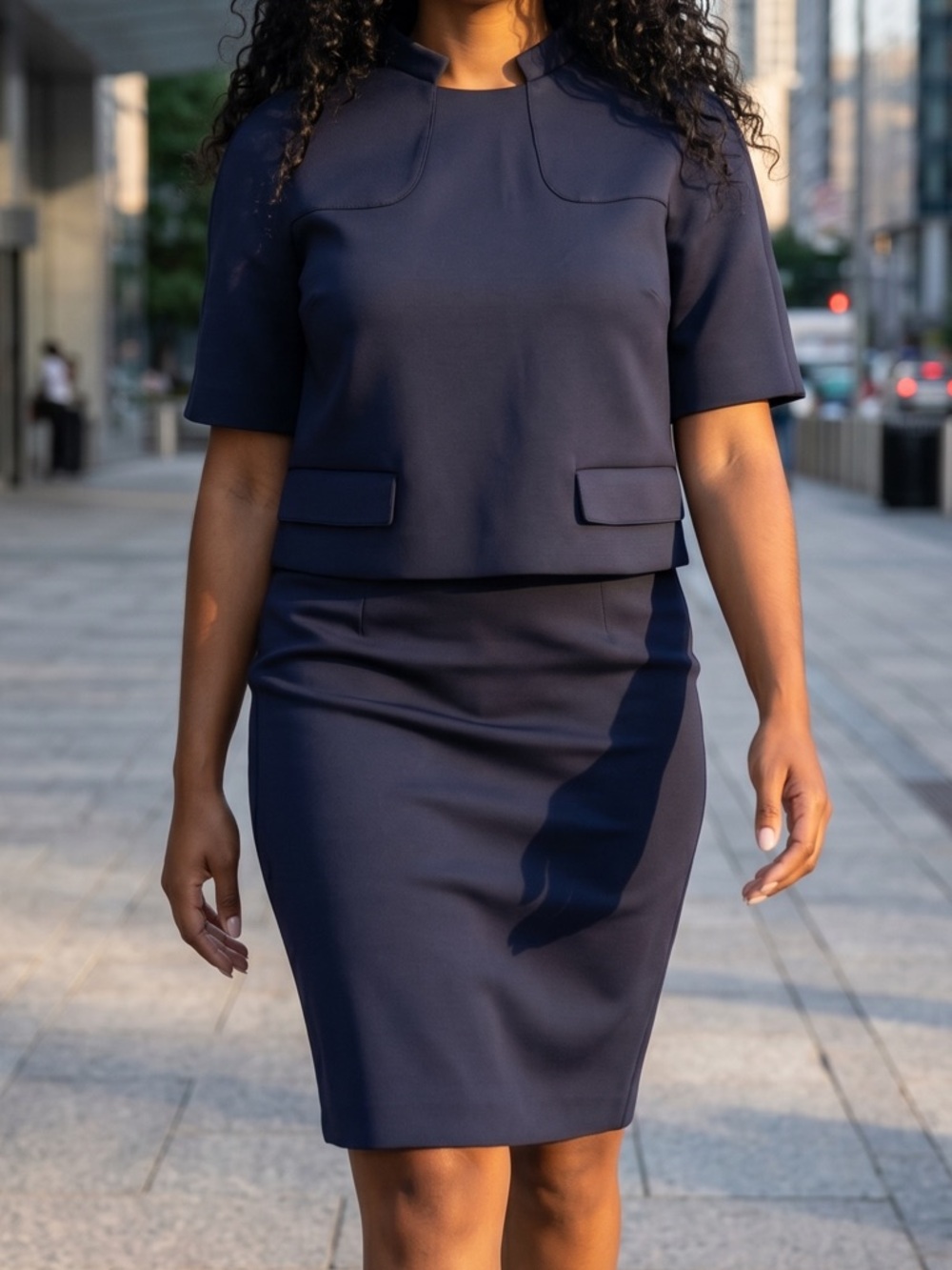 Brooks Brothers navy dress looks like 2pc set Sz 12 NEW polyblend office wear